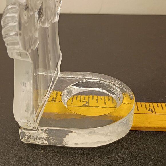 Nybro Swedish Crystal Candle Frosted Glass Angels 5" Christmas Gift Collectable - Picture 4 of 12